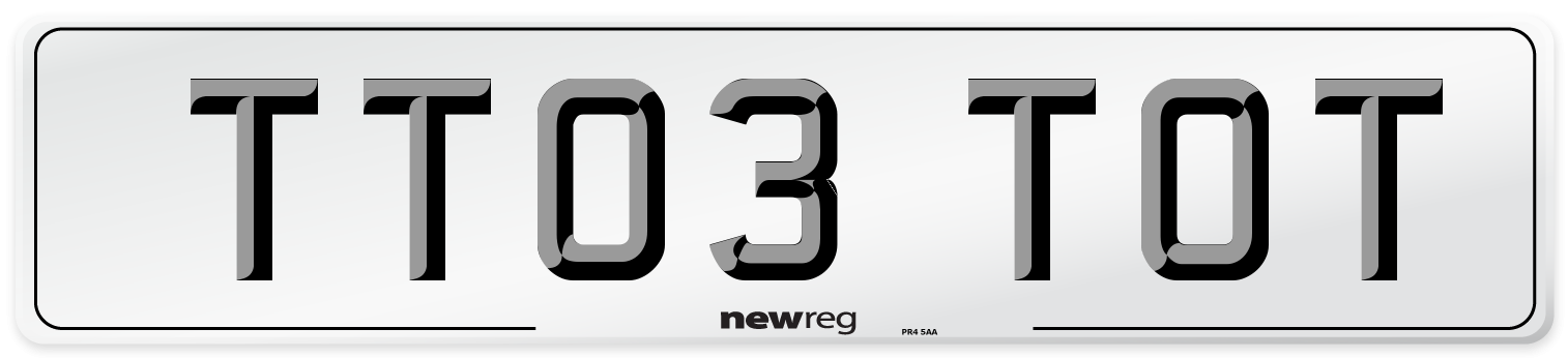 TT03 TOT Number Plate from New Reg